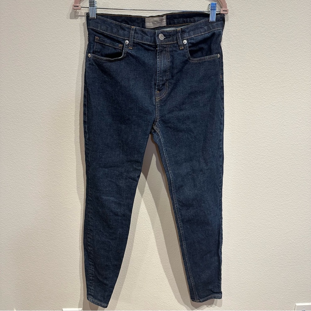 Women’s Everlane The Authentic Stretch‎ High Rise Skinny Jeans Dark Blue Wash 30